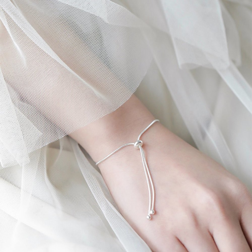 Sterling Silver Snake Chain Adjustable Bracelet - Picture 4 of 4